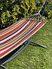 Кольоровий класичний одномісний гамак із рейками з металевою стійкою в комплекті RIO XL 200x100 см, фото 3