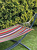 Кольоровий класичний одномісний гамак із рейками з металевою стійкою в комплекті RIO XL 200x100 см, фото 4