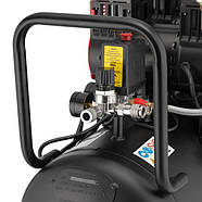 Компресор INTERTOOL PT-0027, 50 л, 2x1.1 кВт, 220 В, 8атм, 320 л/хв, 1400 об./хв, малошумний, безоливний, фото 4