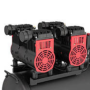 Компресор INTERTOOL PT-0027, 50 л, 2x1.1 кВт, 220 В, 8атм, 320 л/хв, 1400 об./хв, малошумний, безоливний, фото 5