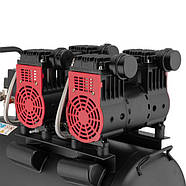 Компресор INTERTOOL PT-0027, 50 л, 2x1.1 кВт, 220 В, 8атм, 320 л/хв, 1400 об./хв, малошумний, безоливний, фото 6