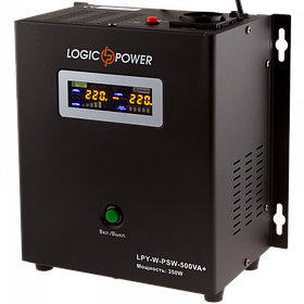 ДБЖ з правильною синусоїдою 12V LogicPower LPY-W-PSW-500VA+(350Вт)5A/10A