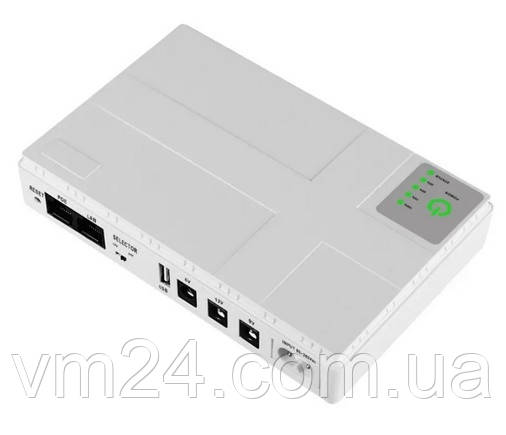 Mini UPS Джерело безперебійного живлення 5V/2A, DC9V/1ADC 12V/1A DC1018P-18Вт ровтер модем комутатор-10400 мА білий, фото 1