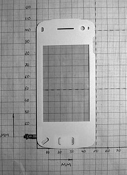 Nokia N97 49x111 мм, тачскрин сенсор, білий портрет1331)