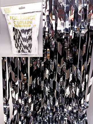 Фотозона 2 м*1 м, срібно-чорна KUK-2010 KNZ, фото 1