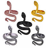 Кільце змія чорна каблучка змійка, фото 10