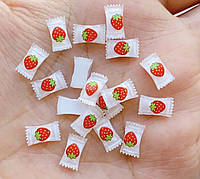 Прикраса для дизайну нігтів (1шт) об'ємна цукерка полуниця