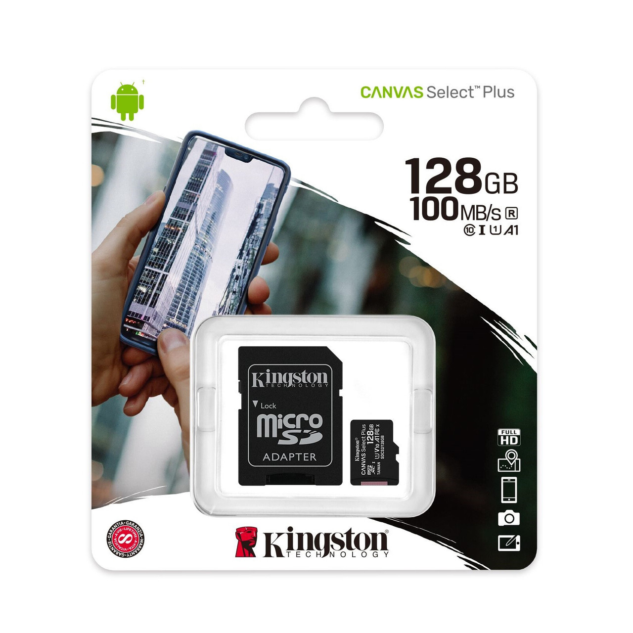 Карта пам'яті Kingston MicroSDXC Canvas Select Plus 128 GB Class 10
