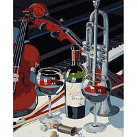 Антистресс Strateg картина по номерам Вино под музыку 40 х 50 см Разноцветная Art28602