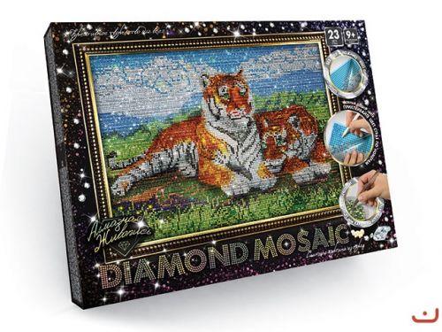 Антистрес алмазна мозаїка Danko toys Тварини Тигри 30 на 40 см Art26118