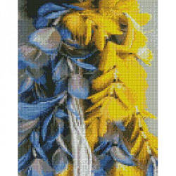 Антистрес алмазна мозаїка Strateg 30 на 40 см Жовто-блакитне пір'я Різнобарвний Art28116