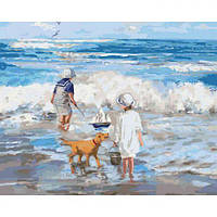 Антистресс картина по номерам Ідейка На берегу моря 40 х 50 см Разноцвет Art26258