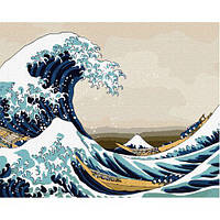 Антистресс картина по номерам Ідейка Большая волна в Канагаве 40 х 50 см Разноцвет Art27483