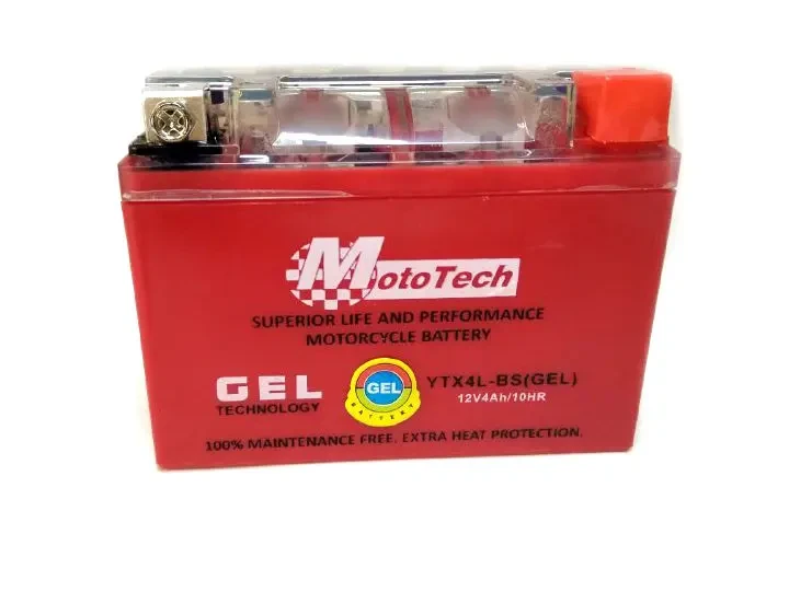 Акумулятор гелевий МОТО Mototech - 4A YTX4L-BS без індикатора