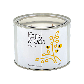 Ароматична свічка Honey&Oats (Вівсянка з медом), 500 мл
