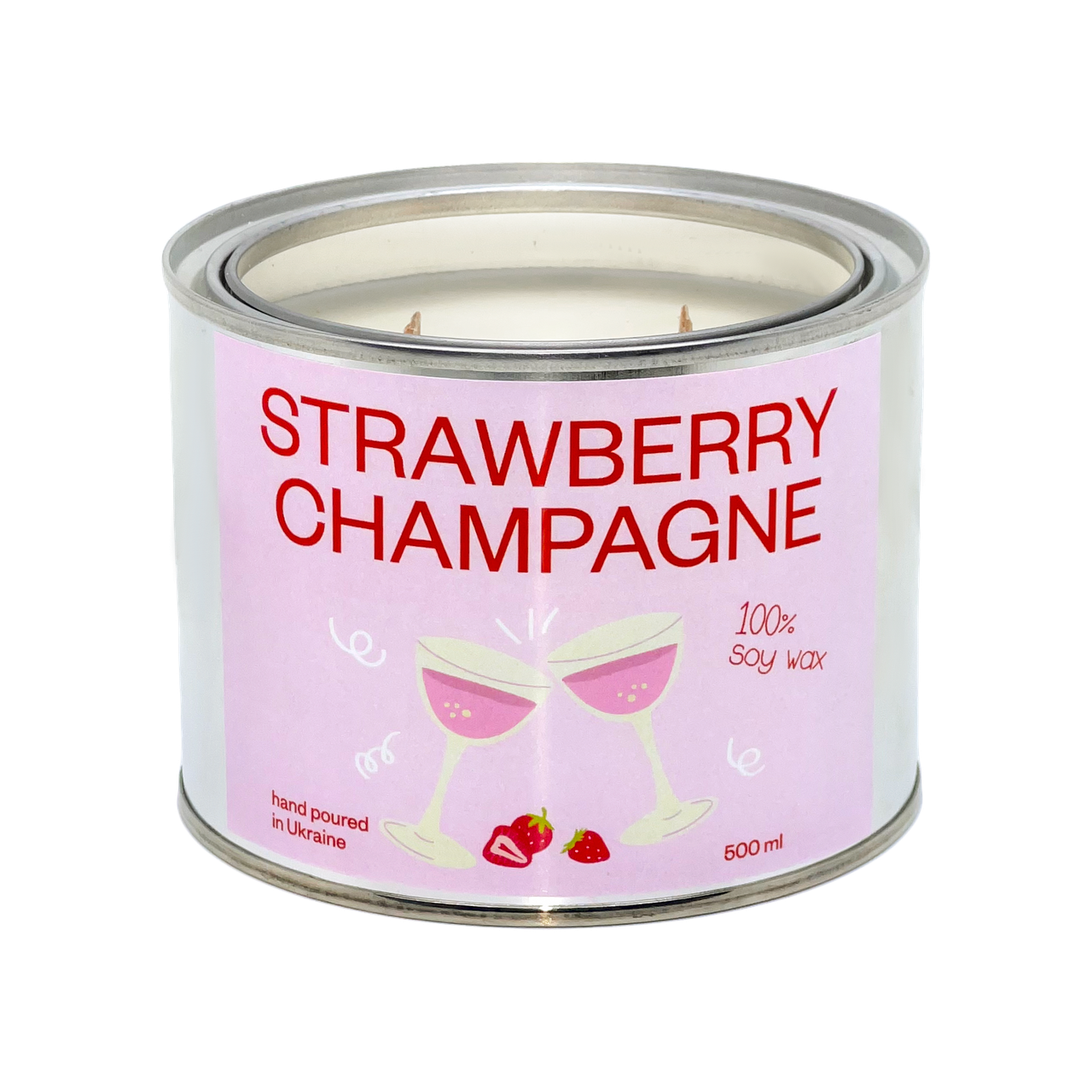 Ароматична свічка Strawberry Champagne (Полуничний шампанський), 500 мл