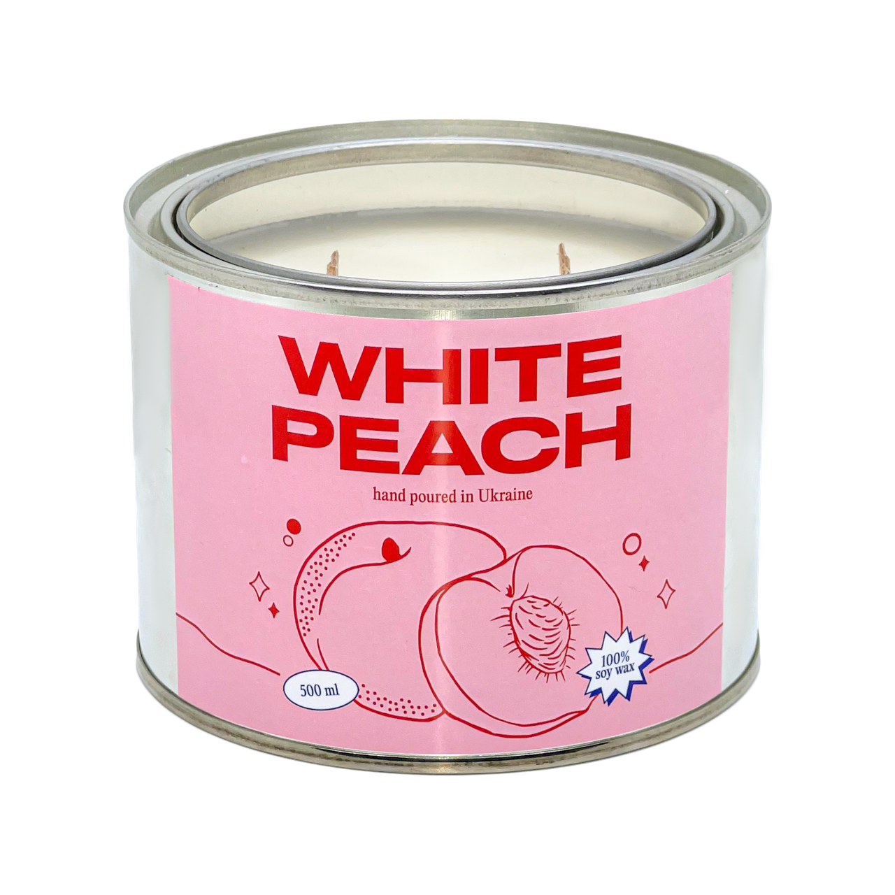 Ароматична свічка White Peach (Білий персик), 500 мл