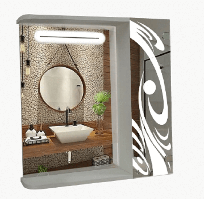 Дзеркальна шафа (600*700) ШК812 для ванної кімнати