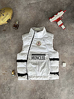 Мужская белая жилетка Moncler | Спортивные жилетки Монклер для мужчин