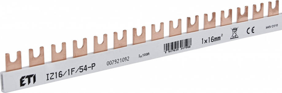 Шина живлення ETI IZ 16/1F/54, 16мм², 1P, 1м, для електророзподілу, фото 1