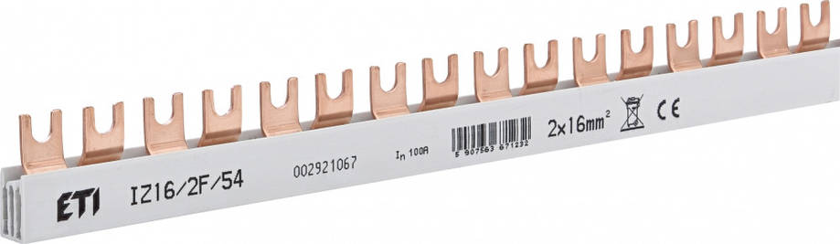Шина живлення IZ 16/2F/54 (16мм², 2P, 1м, Вилка, 100A) ETI, фото 1