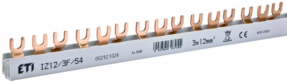 Шина живлення ETI IZ 12/3F/54, 12мм², 3 фази, 1м, 80A, 500V AC, фото 1