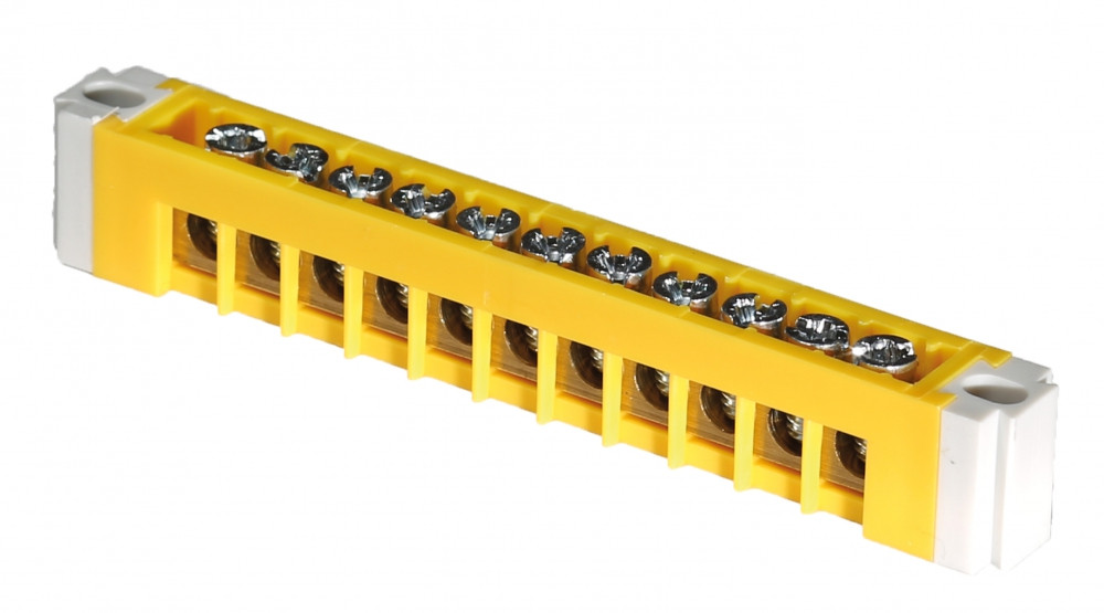 Шина нульова ETI ERP-PE1, жовта, 11 мод., для електричних щитів та автоматів