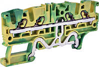 Клемма пружинная заземляющая ESH-EFCE.2/2+2 (2,5 мм2, желто-зел., 2вх.+2вых., push-in), ETI