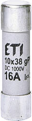 Плавка вставка ETI CH10x38 gPV 16A/1000V DC для сонячної енергії