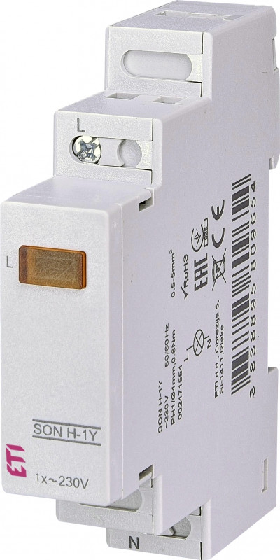 Однофазний індикатор напруги SON H-1Y, 230V, жовтий LED, IP20