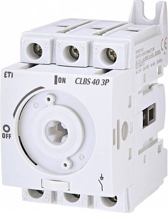 Вимикач навантаження 40А 3P без ручки CLBS 40A ETI, IP20, для DIN рейки, фото 1