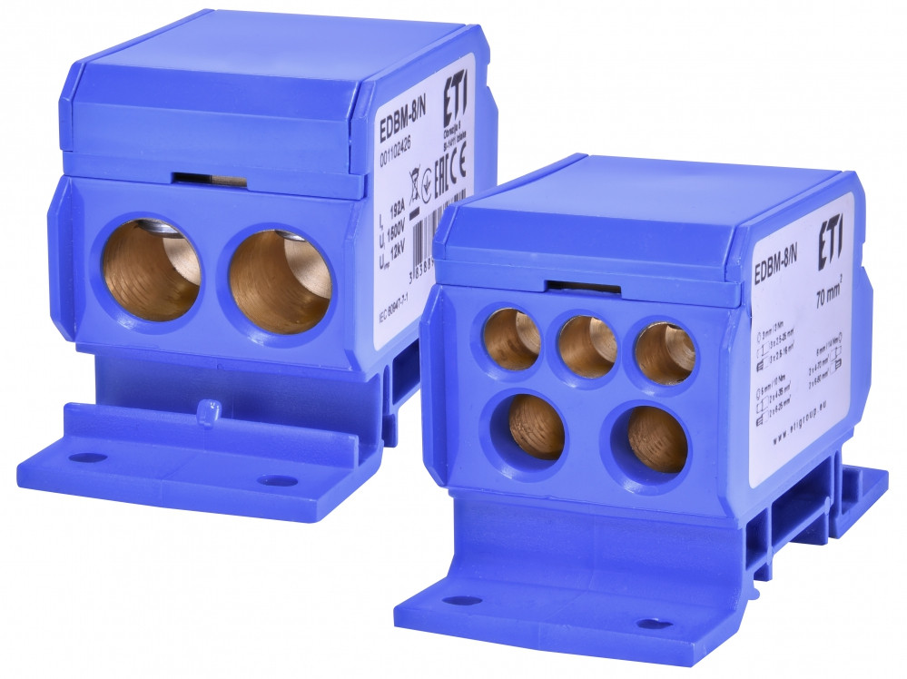Розподільний блок EDBM-8/N 192А, 1500V AC/DC, 1 полюс, 7 клем, ETI