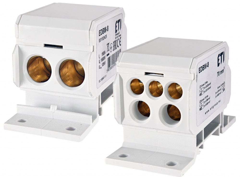 Розподільний блок EDBM-8 192A 1500V AC/DC, 1 Полюс, 7 Клем, ETI