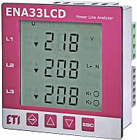 Аналізатор мережі ENA33LCD (96x96мм, 230V AC), ETI