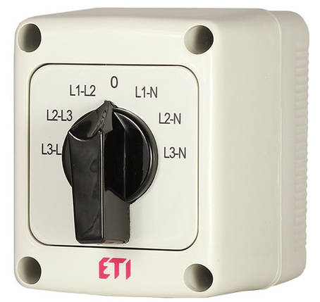 Перемикач пакетний ETI CS 16 66 PN, 16A, IP65, вольтметр з нейтраллю, фото 1