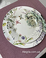 Набір з 12 фарфорових тарілок Флер (6 шт 25 см + 6 шт 21 см)