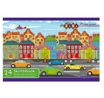 Альбом для малювання на скобі ZiBi 24 аркуші різноманітний дизайн (ZB.1424)