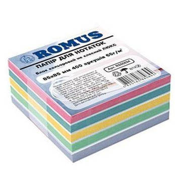 Папір для нотаток Romus Непроклеєний 85х85 мм 400 аркушів Люкс (R880894)