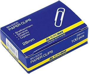 Скріпки закруглені Buromax 28 мм 100 шт. Нікельовані (BM.5005)