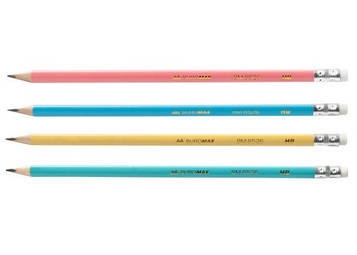 Олівець чорнографітний Buromax Pastel HB з гумкою (BM.8526)