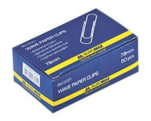 Скріпки закруглені рельєфні Buromax 78 мм 50 шт. Нікельовані (BM.5021)