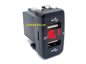 BJJ 2-3 R 2 USB 12 — 24 В врізний зарядний пристрій із вольтметром
