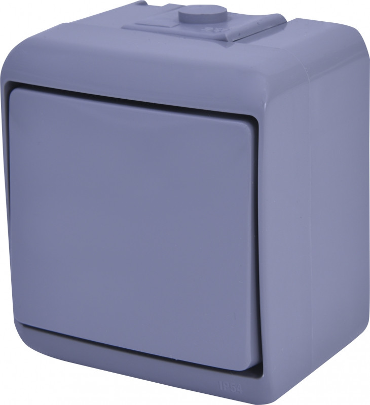 Вимикач пиловологозахищений 1-клавішний сірий ETI HERMETICS IP54