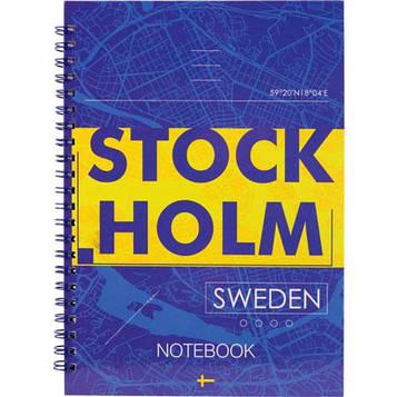 Блокнот Axent Flags Stockholm A5 96 аркушів у клітинку Синій (8032-08-A)