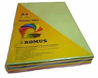 Папір кольоровий Romus A4 80 г/м2 250 аркушів 5 кольорів Mix Pastel (R50874)