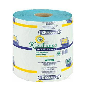 Рушники паперові Кохавинка 1 рулон 150 м 1050 відривів Сині (450156)