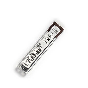Грифелі до механічного олівця Koh-i-Noor 2B 0.5 мм 12 шт. (4152.2B)