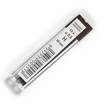 Грифелі до механічного олівця Koh-i-Noor H 0.5 мм 12 шт. (4152.H)