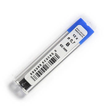 Грифелі до механічного олівця Koh-i-Noor B 0.7 мм 12 шт. (4162.B)