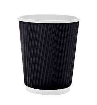 Стакан гофрований Ripple 350 мл 30 шт. Чорний (779833)